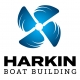 Image showing the Harkin Boat Building logo in colour - blue and black